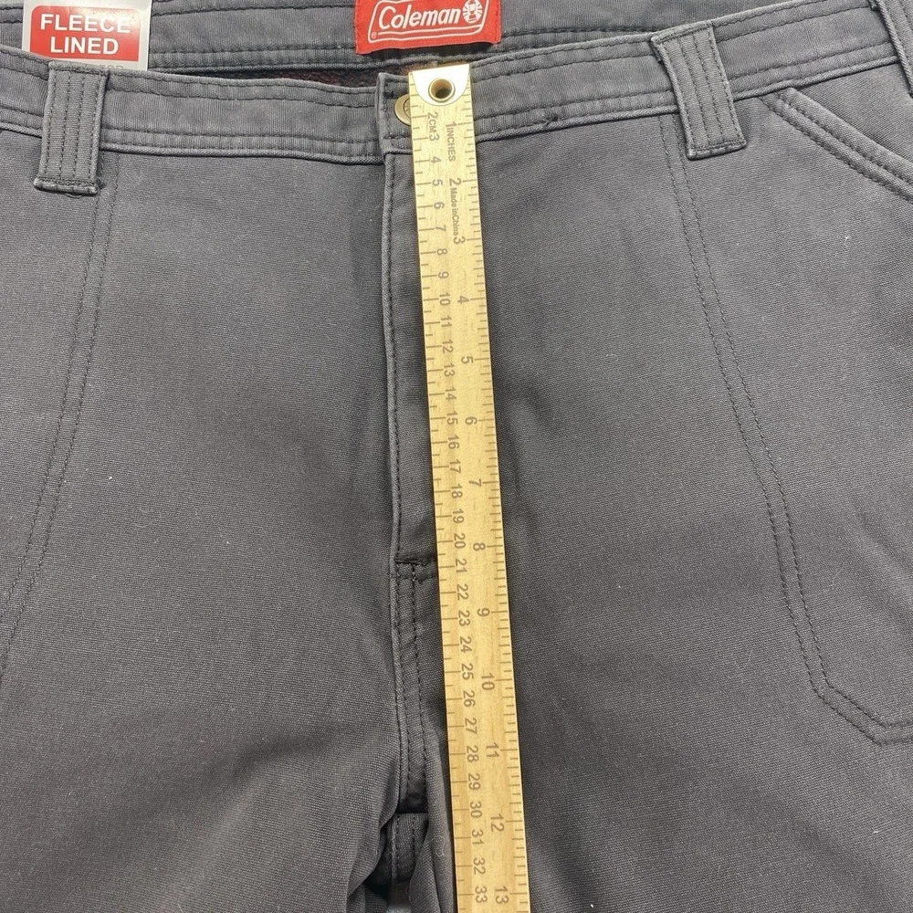 Coleman Jeans Mens 40x30 Black Mid Rise Fleece‎ Lined Carpenter Workwear NEW